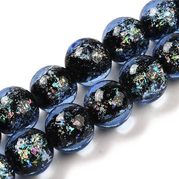 Handmade Dichroic Foil Glass Beads Strands