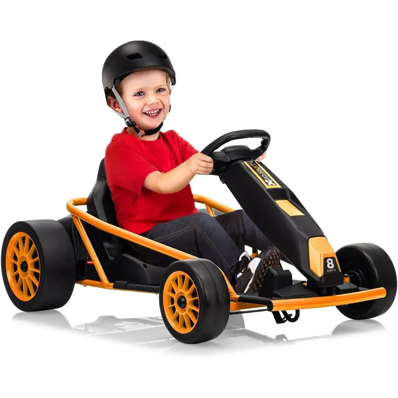 Garvee 24V 9Ah Kids Ride On Go Kart Toy,High Speed 8.1MPH Drifting Car with 2x300W Motors,14.3 XL Seat,Full Metal Frame,Musi...