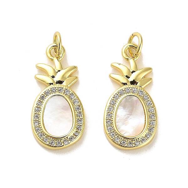 Brass Micro Pave Clear Cubic Zirconia Pendants