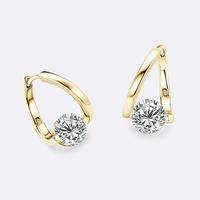 Moissanite 2 Carat Heart Earrings 925 Sterling Silver Clip Earrings Gold Color Moissanite Unisex Elegant Design