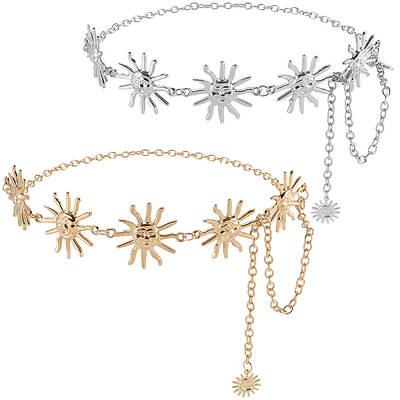 2Pcs 2 Colors Alloy Link Chain Belts