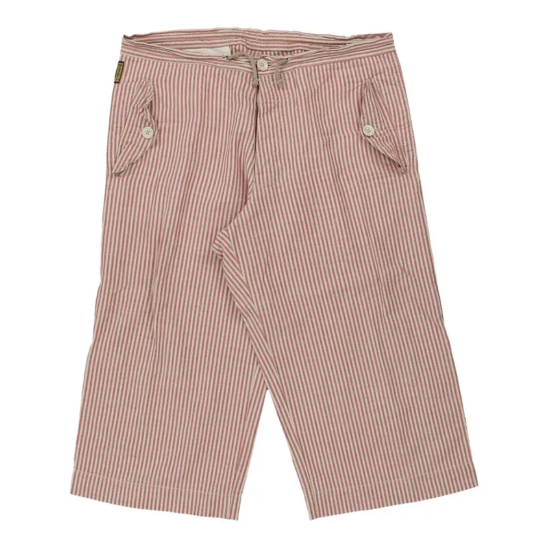Armani Jeans Striped Trousers - 36W UK 18 Red Cotton Blend | Size: UK 18