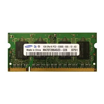Samsung M470T2864DZ3-CE6 | 1GB DDR2-667MHz PC2-5300 Non-ECC Unbuffered SODIMM CL5 2Rx16 1.8V 200-Pin Memory Module