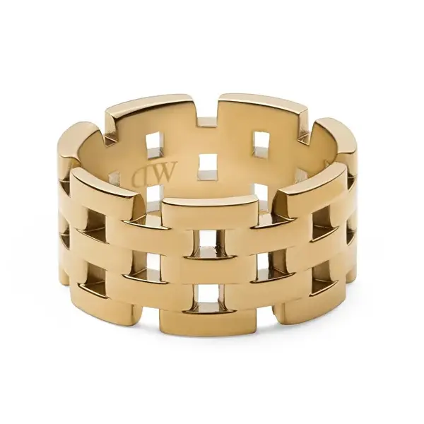 Daniel Wellington Splendido Anello In Acciaio Placcato Oro 5-Link Dw0040100 - Circuito: 60 Mm