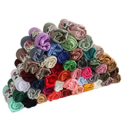 Cotton Scarf for Women - Ready to Wear Solid Color Muslim Women Cotton Linen Hijab in Dubai Importer Adjustable Breathable