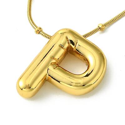 Ion Plating(IP) Initial Letter 304 Stainless Steel Pendant Necklaces