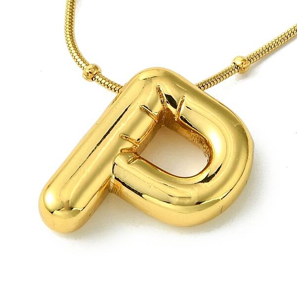 Ion Plating(IP) Initial Letter 304 Stainless Steel Pendant Necklaces