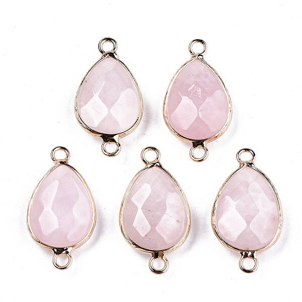 Natural Rose Quartz Links Connectors