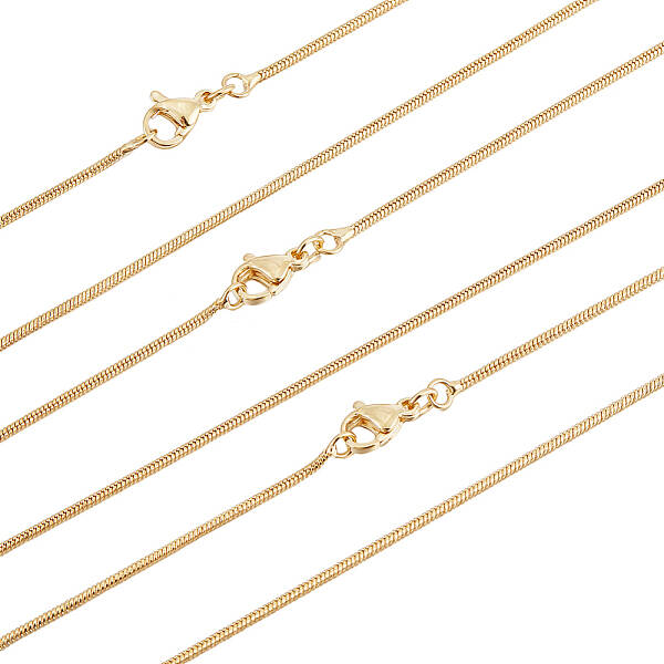 6Pcs Brass Snake Chain Necklaces Set for Men Women