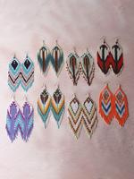 Boho Style Beaded & Chain Decor Dangle Earrings, Vintage Trendy Dangle Earrings, Fashionable Jewelry for Women & Girls for Da...
