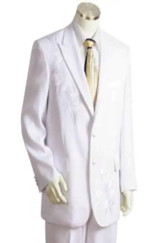 Slim Fit Flat Front Pants Canto Men's Embroidered 2-Piece Fashion Suit: Jacket & Slim Fit Pants