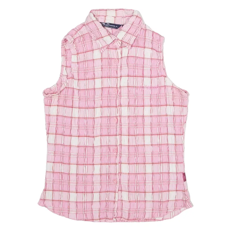 O'NEILL Womens Shirt Top Pink Sleeveless Check L