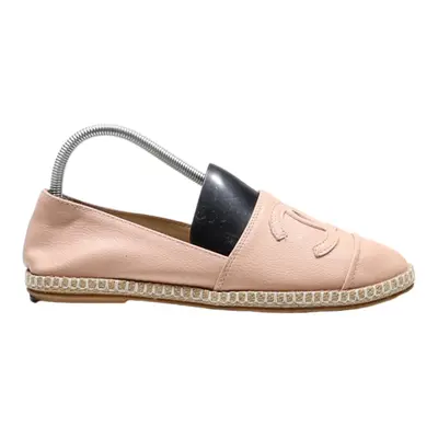 CHANEL Espadrille Shoes Pink Synthetic Womens UK 8