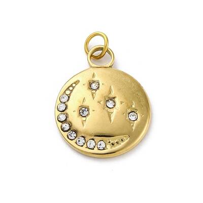 304 Stainless Steel Rhinestone Pendants