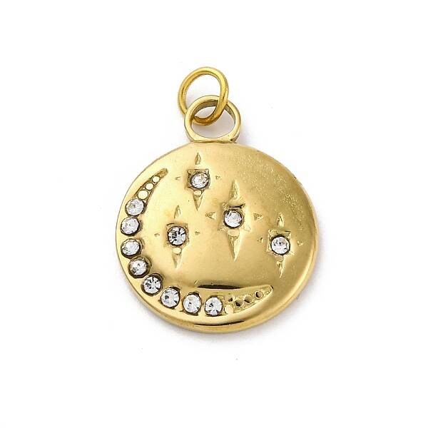 304 Stainless Steel Rhinestone Pendants