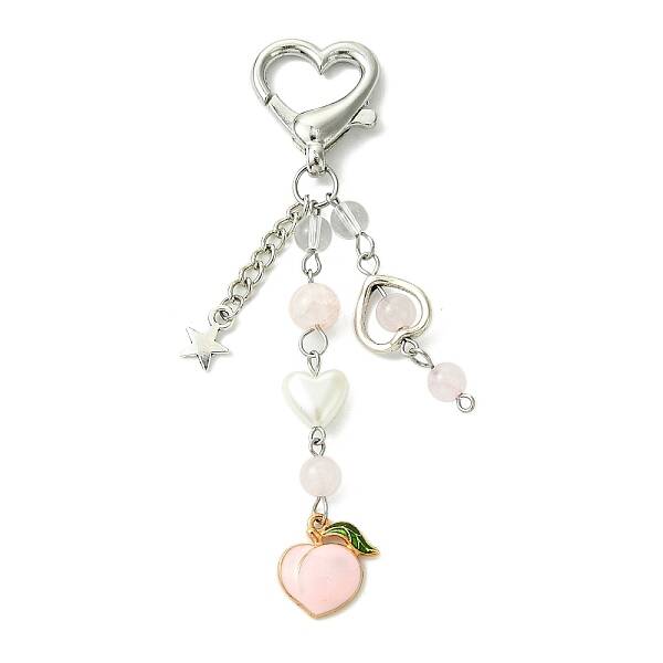 Peach Alloy Enamel Keychain