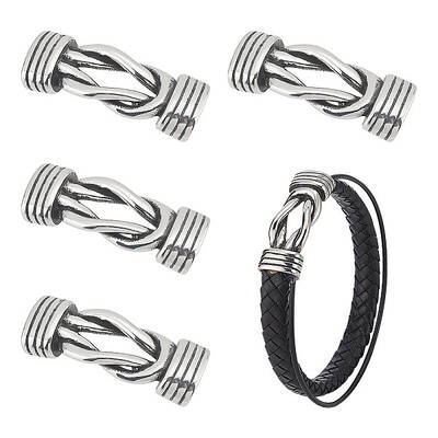 4Pcs Tibetan Style Stainless Steel Connector Charms