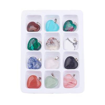 Natural & Synthetic Mixed Gemstone Pendants
