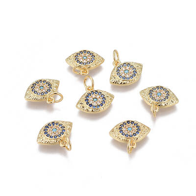 Brass Micro Pave Cubic Zirconia Charms