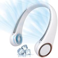 Upgrade Portable Neck Fan Longest 5200mAh Battery Ultra Quiet Hands-Free Bladeless Fan 3 Speed Cooling Rechargeable Neck Fan ...