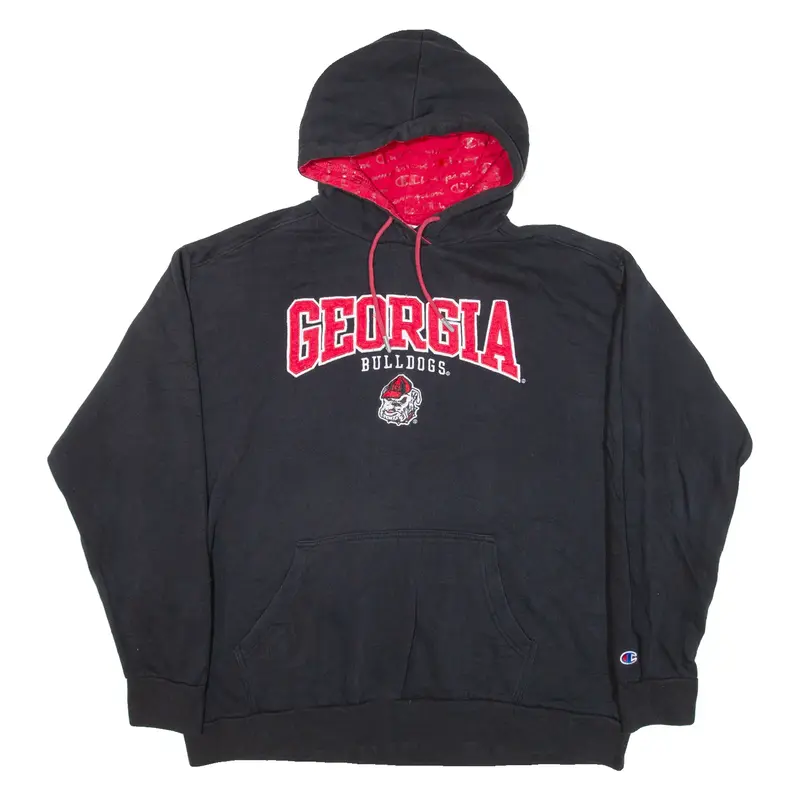 CHAMPION Georgia Bulldogs Mens Black Hoodie USA XL