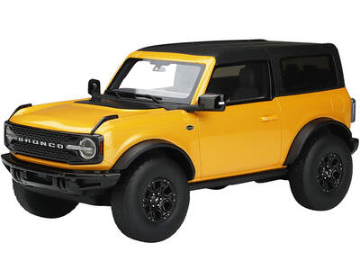 2021 Ford Bronco Wildtrak Cyber Orange Metallic with Black Top 1/18 Model Car by GT Spirit for ACME