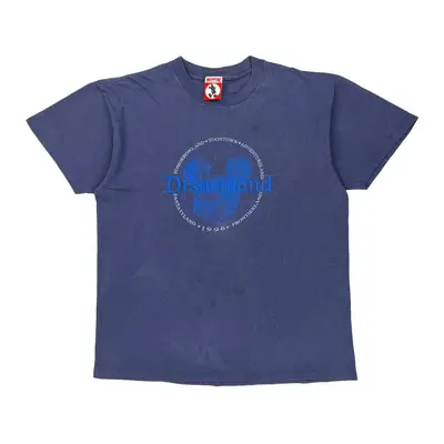 Disneyland Mickey Inc Graphic T-Shirt - 2XL Blue Cotton