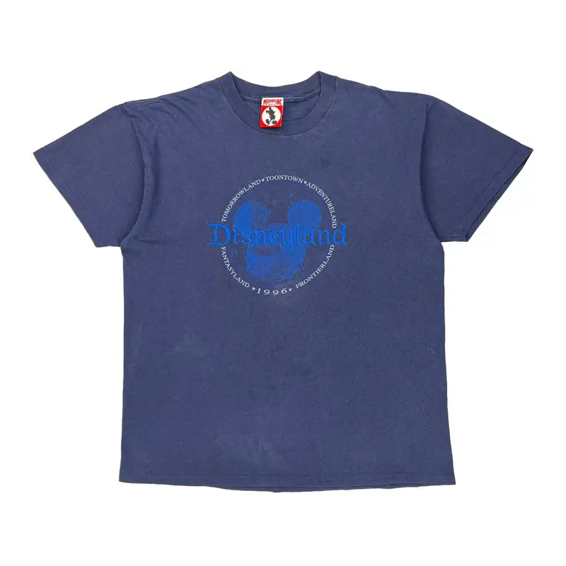 Disneyland Mickey Inc Graphic T-Shirt - 2XL Blue Cotton