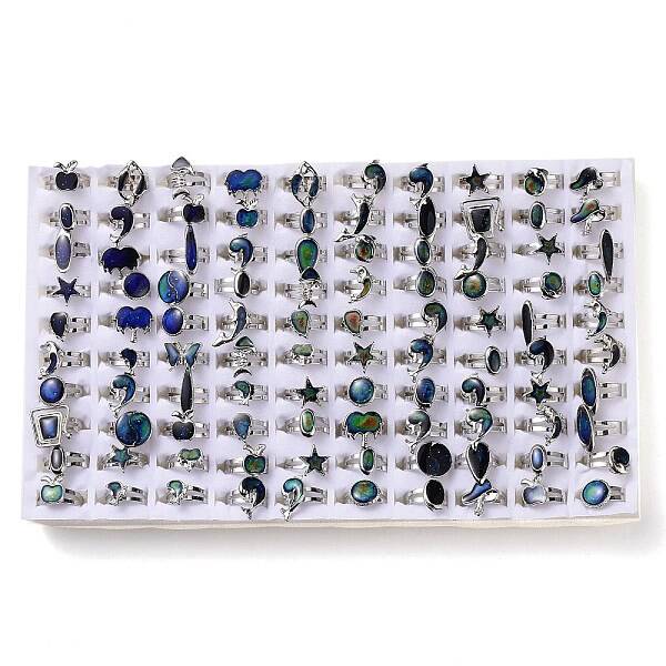 100Pcs Adjustable Mood Ring