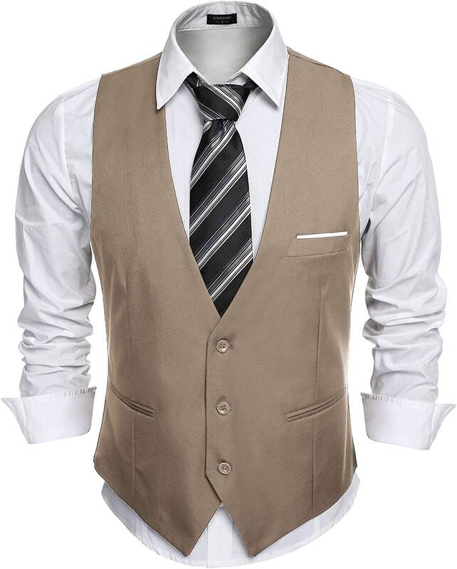 Slim Fit Jacket Vest (US Only), Light Khaki / L