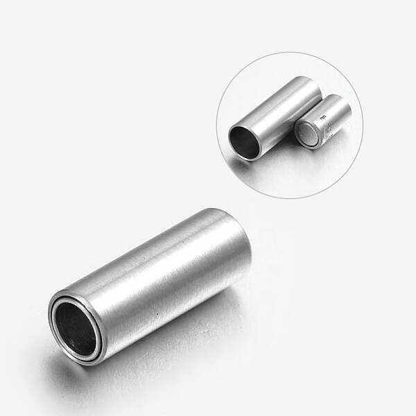 Tarnish Resistant 304 Stainless Steel Magnetic Clasps with Glue-in Ends