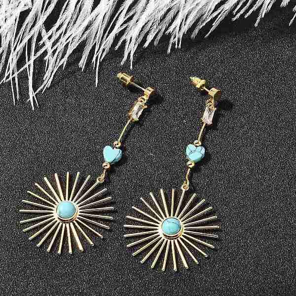 Brass Micro Pave Clear Cubic Zirconia Stud Earrings