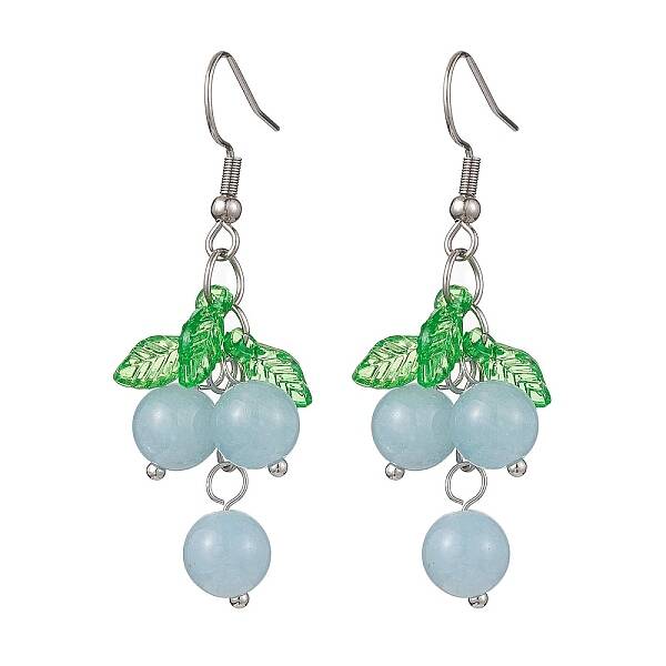 Dyed Natural Quartz Grapes Dangle Earrings