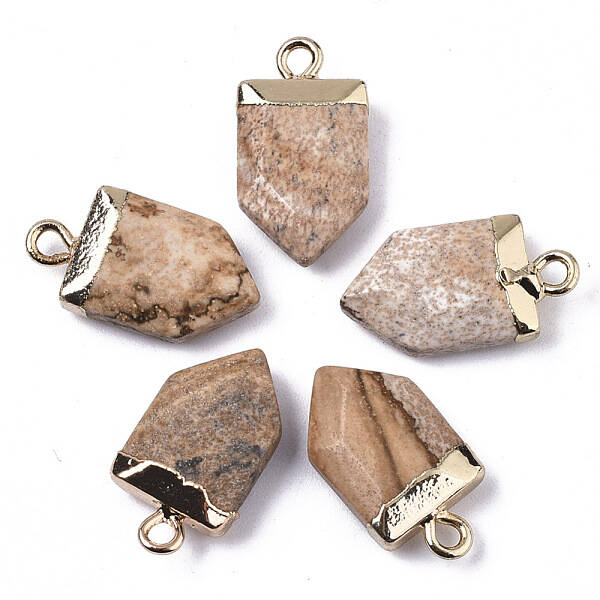 Natural Picture Jasper Pointed Pendants