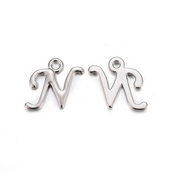 Platinum Plated Alloy Letter Pendants