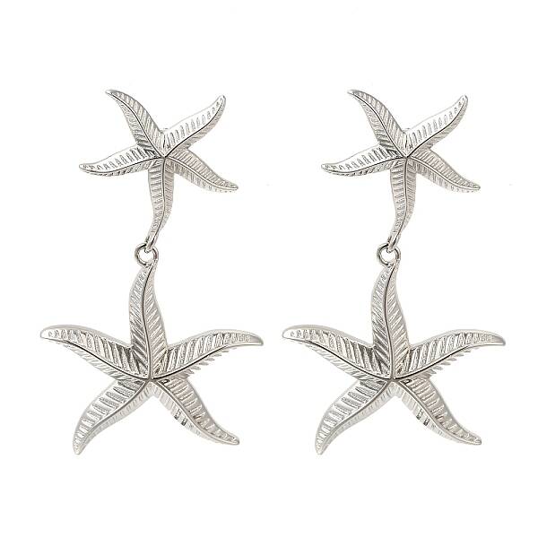 Rack Plating Starfish Brass Stud Earrings