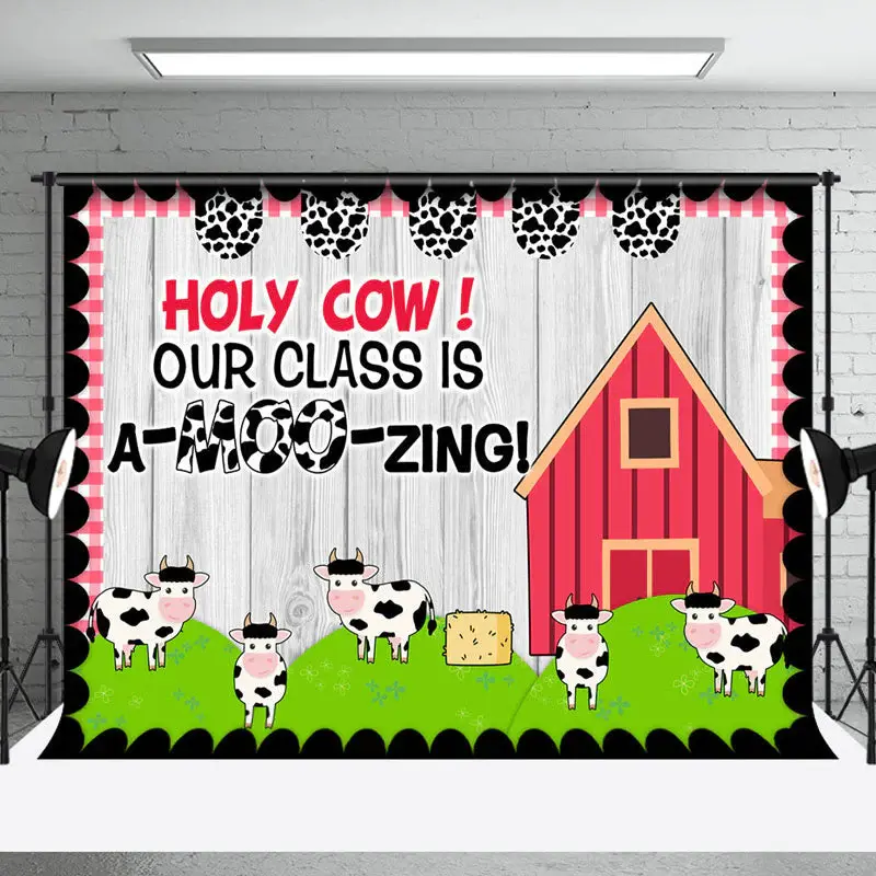 Barn Holy Cow Our Class Is A Moo Zing Wood Backdrop