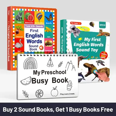 1โ9Y Sound Book Combo Set โ 13 & 21 Themes, 770+ Words, 6 Songs & Piano โ Educational Talking Books & Early Learning To...