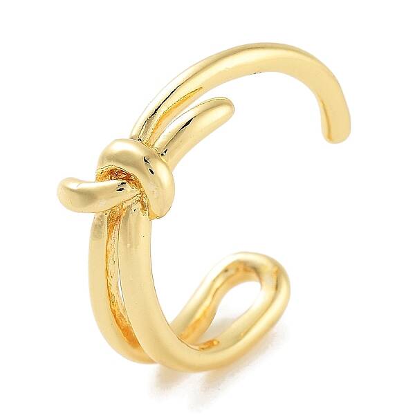 Bowknot Rack Plating Brass Open Cuff Rings