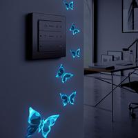 Luminous Butterfly Sticker, 1 Set Glow in The Dark Decorative Sticker, DIY Decoration for Home Party Festival, DIY Sticke...