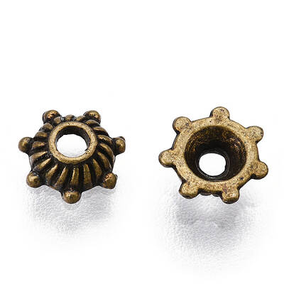 Tibetan Style Zinc Alloy Bead Caps