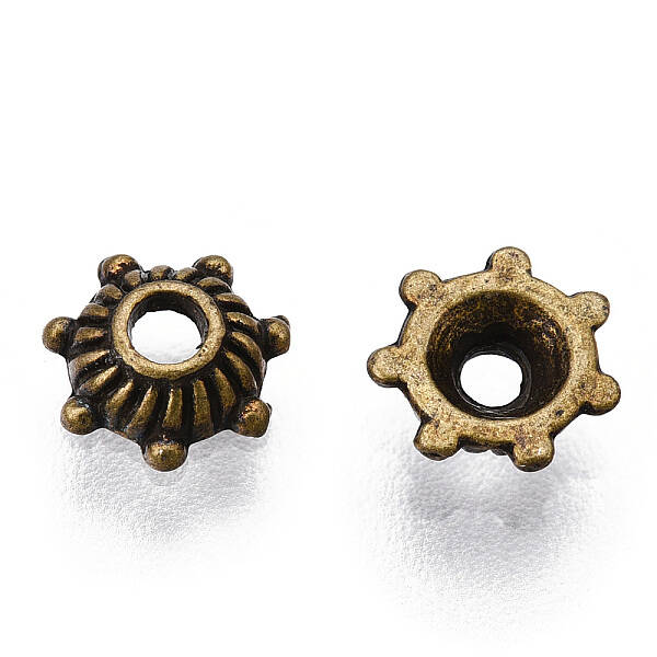 Tibetan Style Zinc Alloy Bead Caps