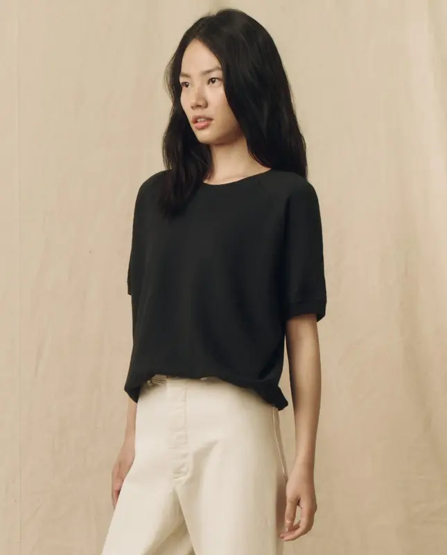 Short Sleeve Sweatsh T615085 Almost-Black | Color: ALMOST BLACK | Size: 0-XS