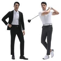 Fliwos Men's Stretch Dress Pants, Iron-free Golf Pants, Business Casual Pants, Cool&Not Stuffy, Large Crotch Space