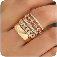 Stackable Gold Rings for Women Non Tarnish Trendy Dainty Gold Stacking Thumb Ring Set Pack Statement Chunky Band Rings Promis...