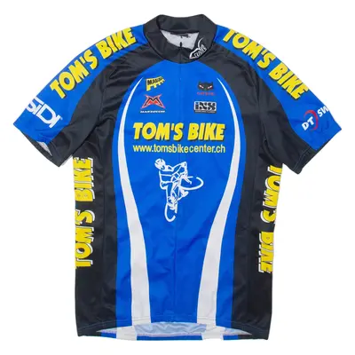 TOMS BIKE Cycling Mens Jersey Blue 1/2 Zip L