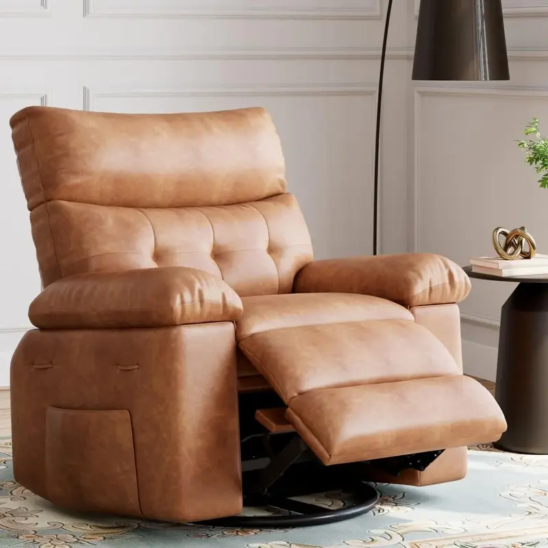 Garvee 22 Widen Recliner Chairs with Heat and Massage - 360° Swivel Lazy Boy Recliner Chair for Adults- Manual Rocking Chai...
