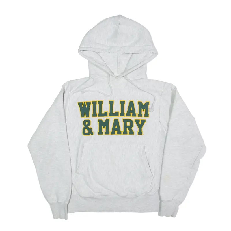CHAMPION Reverse Weave William & Mary Hoodie Grey Pullover Mens S