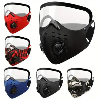 Reusable Face Mask with Advanced Exhalation Valve, 1 Count Dust-proof Face Mask with Built-in Filter, Ideal for Outdoor Activ...