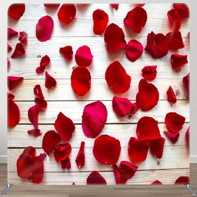 Aperturee Red Rose Petal White Wood Floor Backdrop For Decor - Aperturee